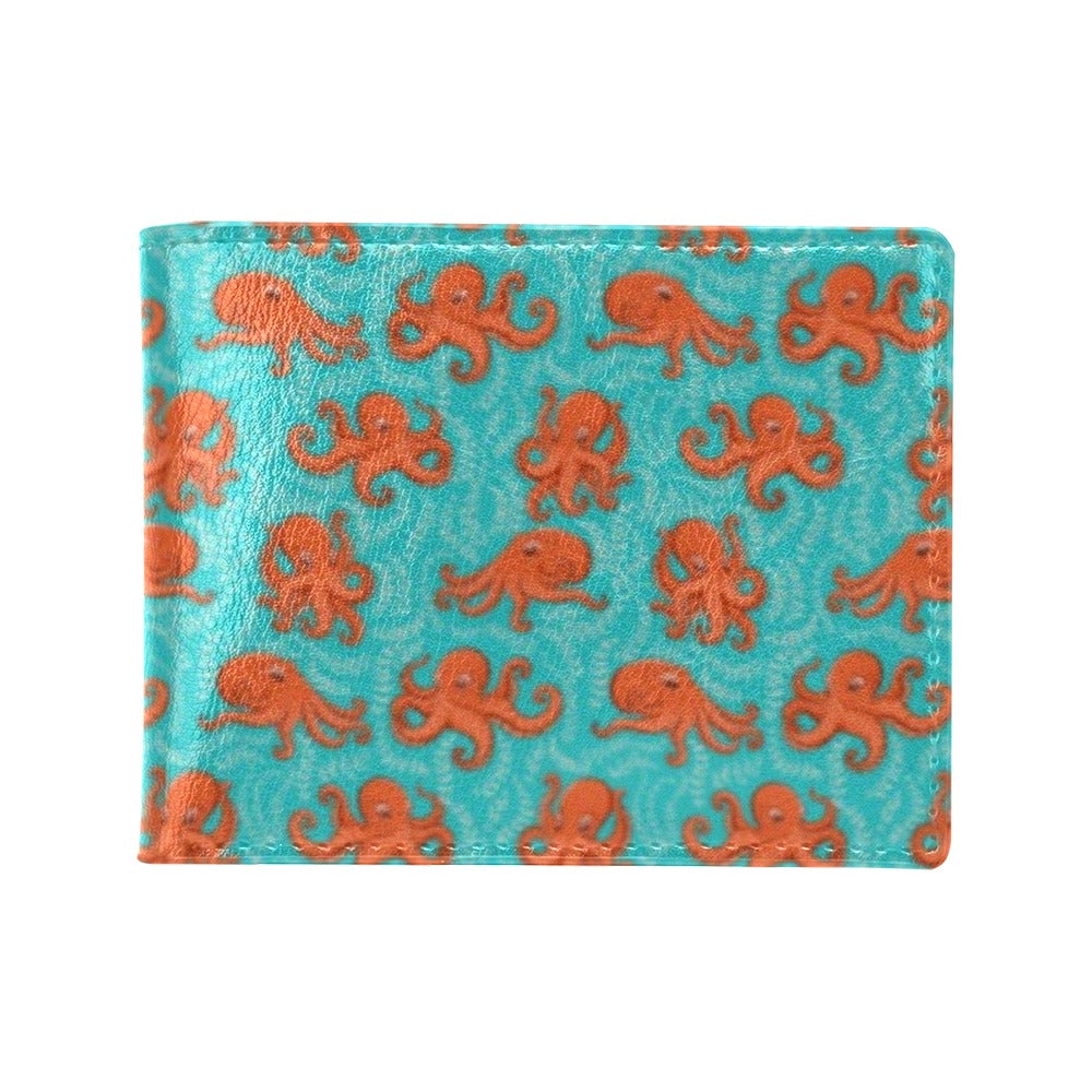 Octopus Cartoon Design Print Themed Men's ID Card Wallet