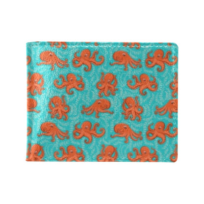 Octopus Cartoon Design Print Themed Men's ID Card Wallet
