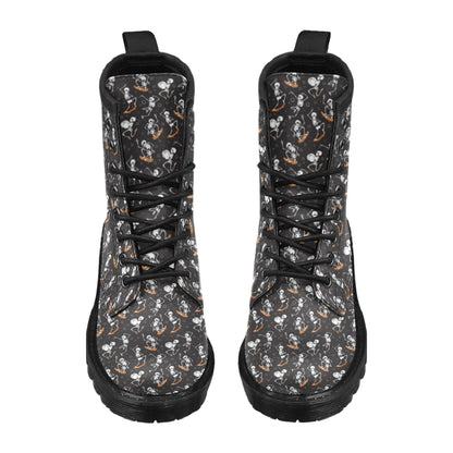 Skateboard With Skeleton Print Design LKS303 Women's Boots