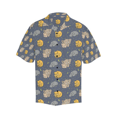 Safari Elephant Lion Print Design LKS303 Men's Hawaiian Shirt