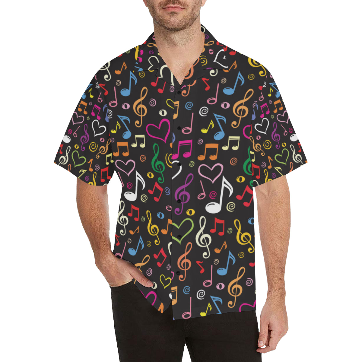 Music note Pattern Print Design A01 Men's Hawaiian Shirt