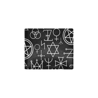 Pentagram Pattern Print Design A02 Men's ID Card Wallet