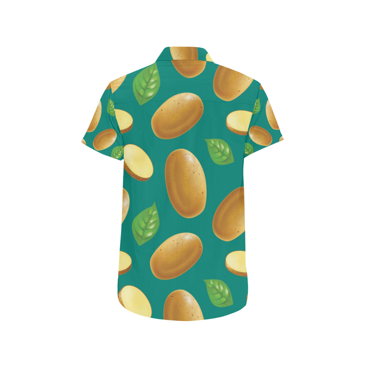 Potato Pattern Print Design A04 Men's Short Sleeve Button Up Shirt