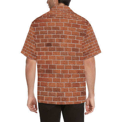 Brick Brown Pattern Print Design 02 Men's Hawaiian Shirt