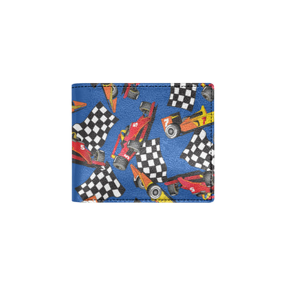Racing Pattern Print Design A01 Men's ID Card Wallet