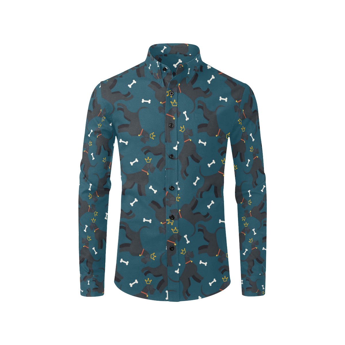 Schnauzers Pattern Print Design A04 Men's Long Sleeve Shirt
