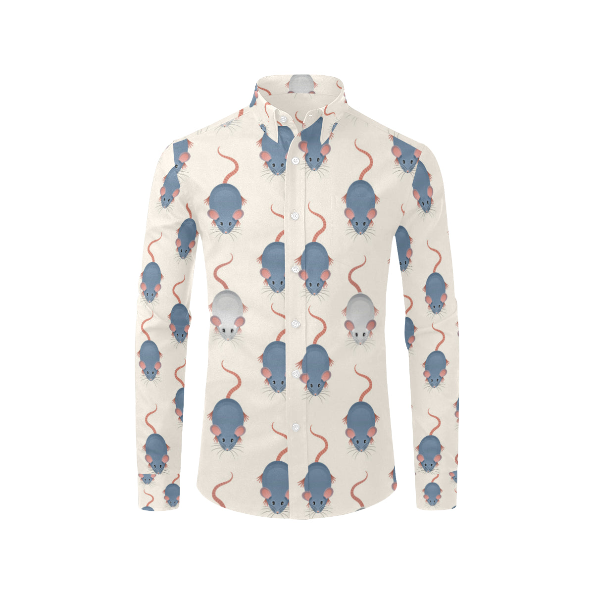Rat Pattern Print Design 03 Men's Long Sleeve Shirt