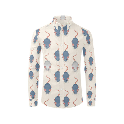 Rat Pattern Print Design 03 Men's Long Sleeve Shirt
