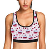 Cherry Cupcake Pink Pattern Sports Bra