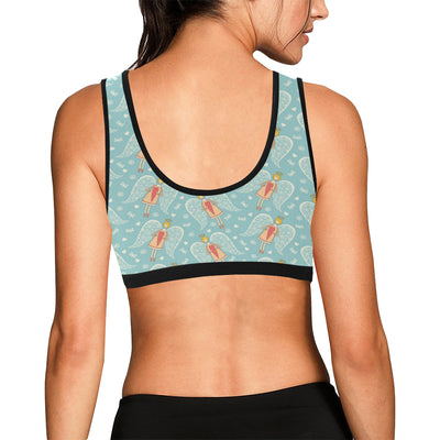 Angel Pattern Print Design 01 Sports Bra