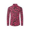 Cheetah Pink Print Pattern Men's Long Sleeve Shirt