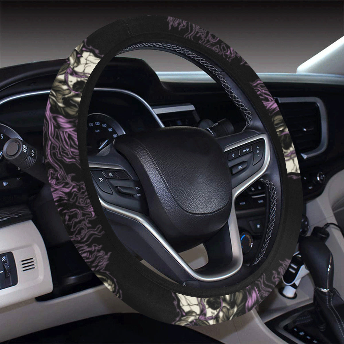 Unicorn Skull head Steering Wheel Cover with Elastic Edge