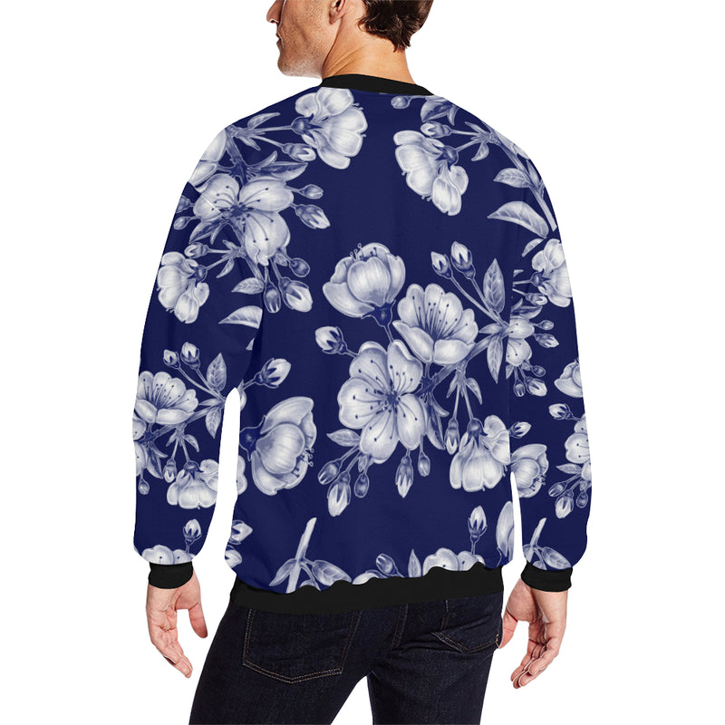 Cherry Blossom Pattern Print Design CB01 Men Long Sleeve Sweatshirt