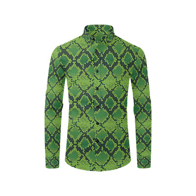 Python Green Pattern Print Design A01 Men's Long Sleeve Shirt