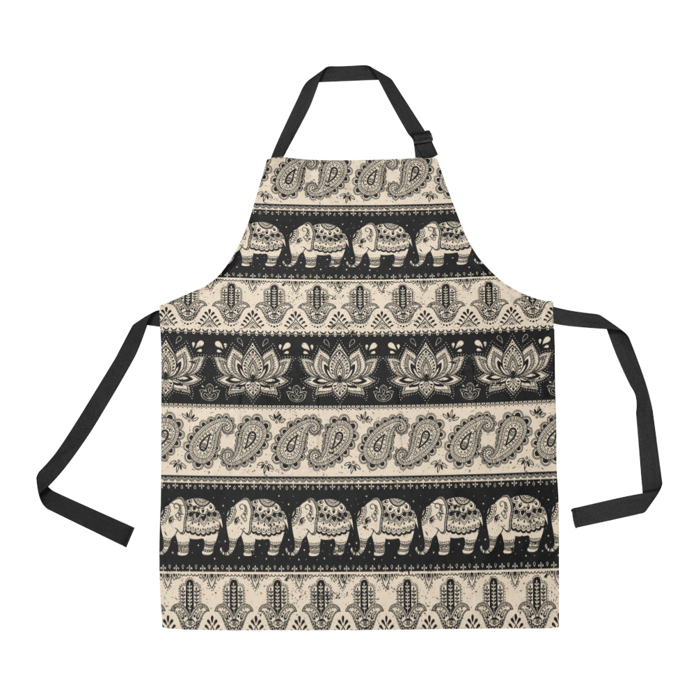 Elephant Hansa Lotus Pattern Apron with Pocket