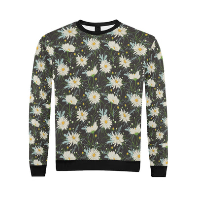 Daisy Pattern Print Design DS08 Men Long Sleeve Sweatshirt