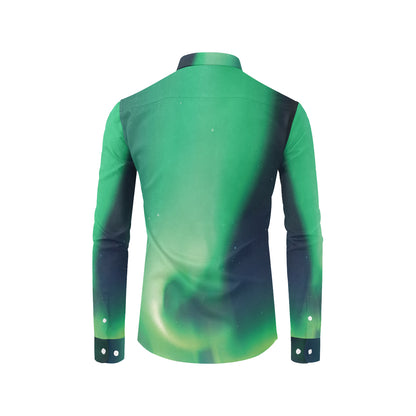 Aurora Borealis Pattern Print Design 04 Men's Long Sleeve Shirt