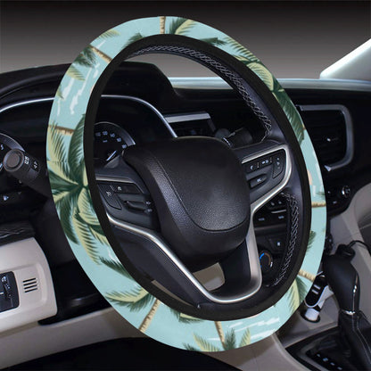 Palm Tree Pattern Print Design PT05 Steering Wheel Cover with Elastic Edge