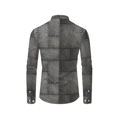 Armor Pattern Print Design 02 Men's Long Sleeve Shirt