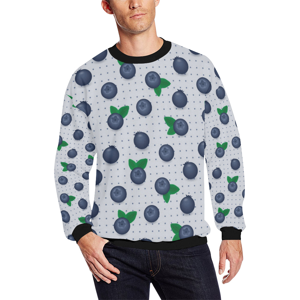 Blueberry Pattern Print Design BB02 Men Long Sleeve Sweatshirt
