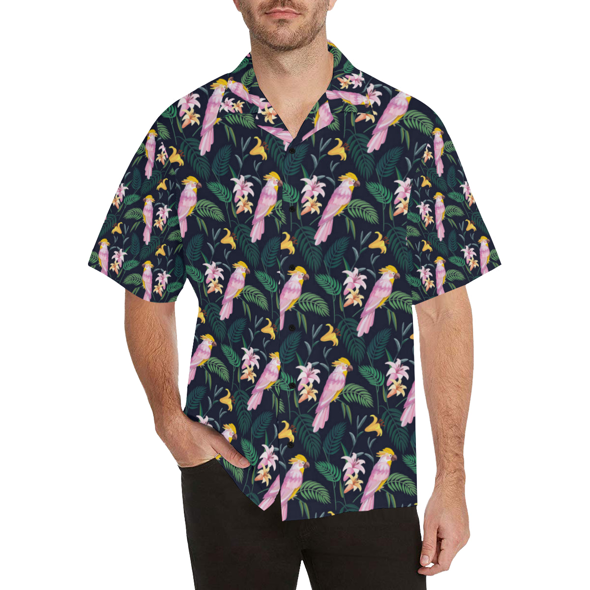 Cockatoo Pattern Print Design 03 Men's Hawaiian Shirt