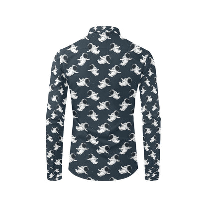 Astronaut Pattern Print Design 02 Men's Long Sleeve Shirt