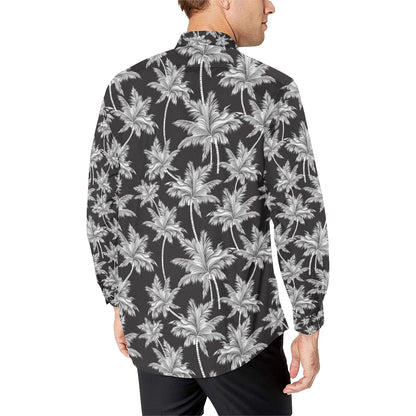 Palm Tree Pattern Print Design PT03 Men's Long Sleeve Shirt