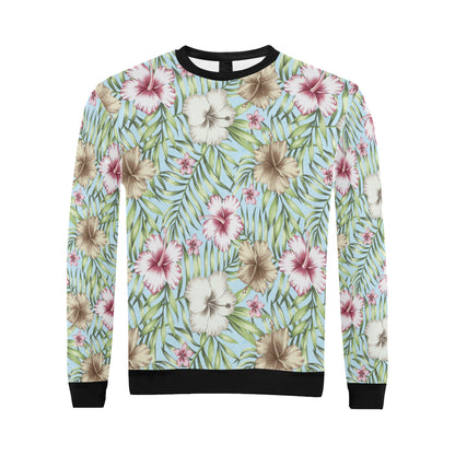 Tropical Flower Pattern Print Design TF05 Men Long Sleeve Sweatshirt
