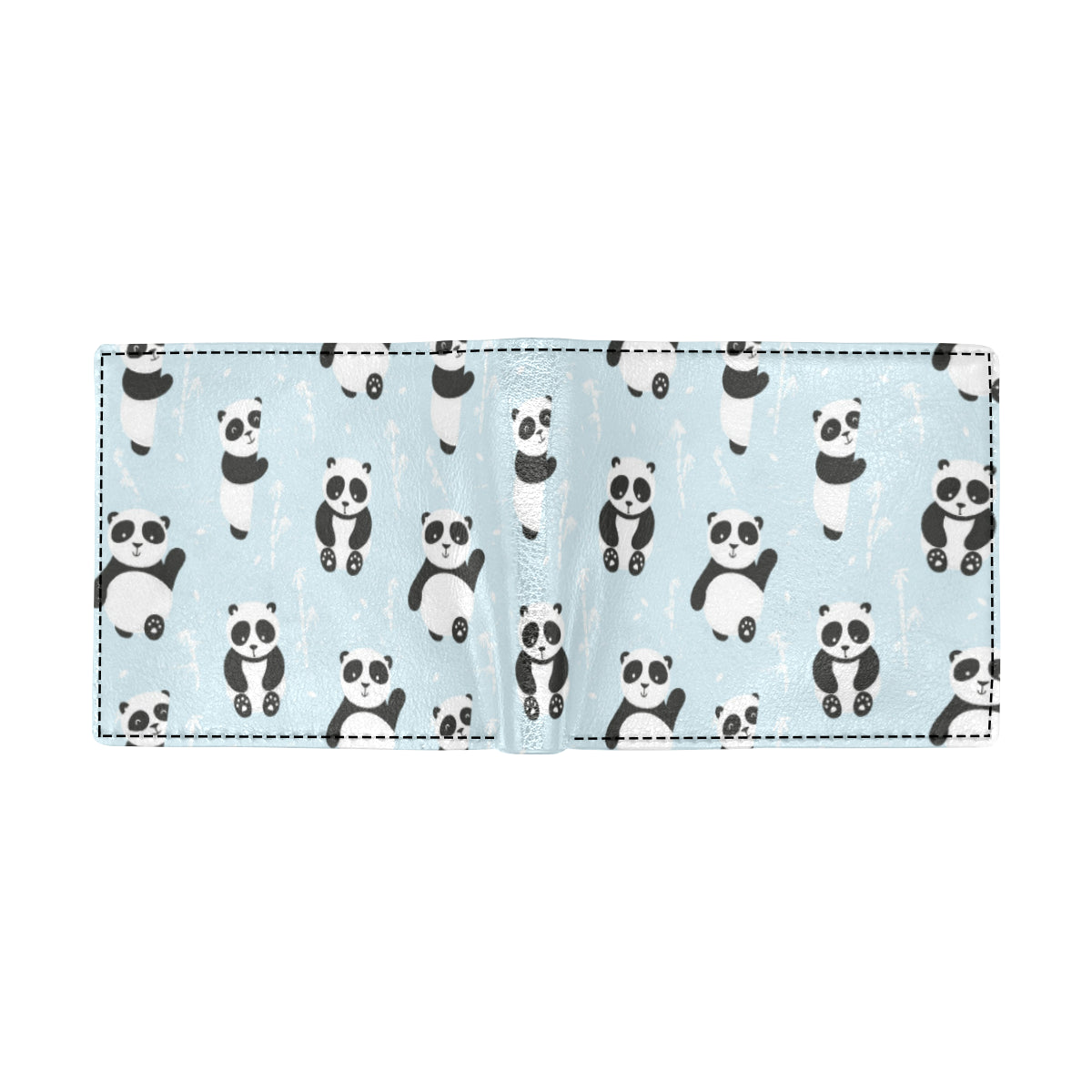 Panda Pattern Print Design A01 Men's ID Card Wallet