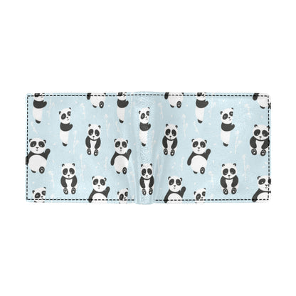 Panda Pattern Print Design A01 Men's ID Card Wallet