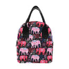 Pink Elephant Pattern Insulated Lunch Bag