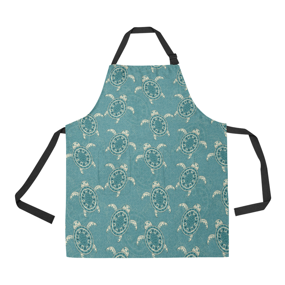 Sea Turtle Pattern Print Design T02 Apron with Pocket