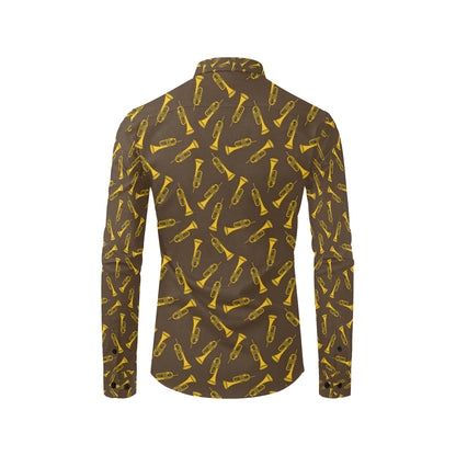 Trumpet Pattern Design Print Men's Long Sleeve Shirt