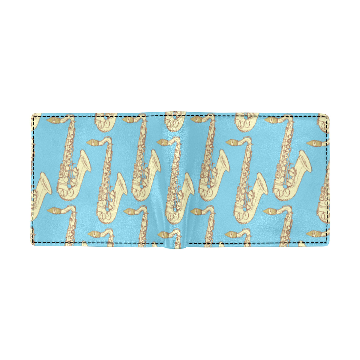 Saxophone Pattern Print Design 03 Men's ID Card Wallet