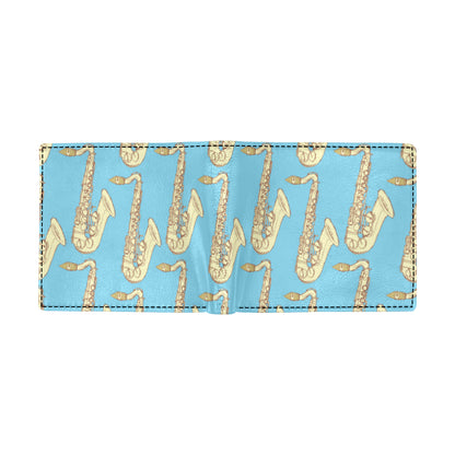 Saxophone Pattern Print Design 03 Men's ID Card Wallet