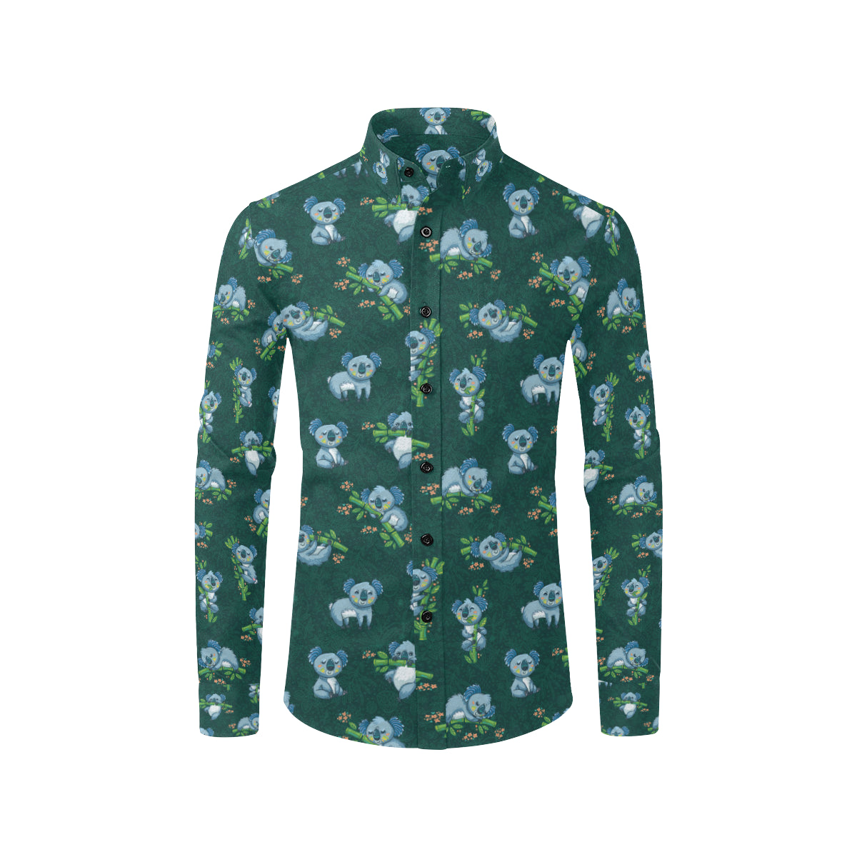 Koala Blue Design Print Men's Long Sleeve Shirt