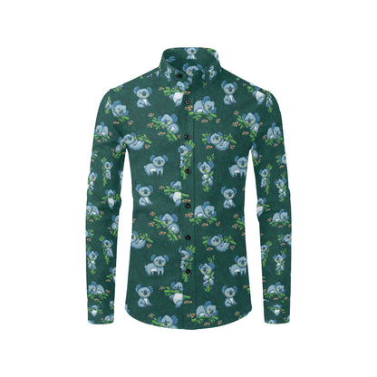 Koala Blue Design Print Men's Long Sleeve Shirt