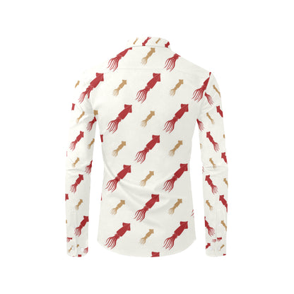 Giant Squid Pattern Print Design 01 Men's Long Sleeve Shirt