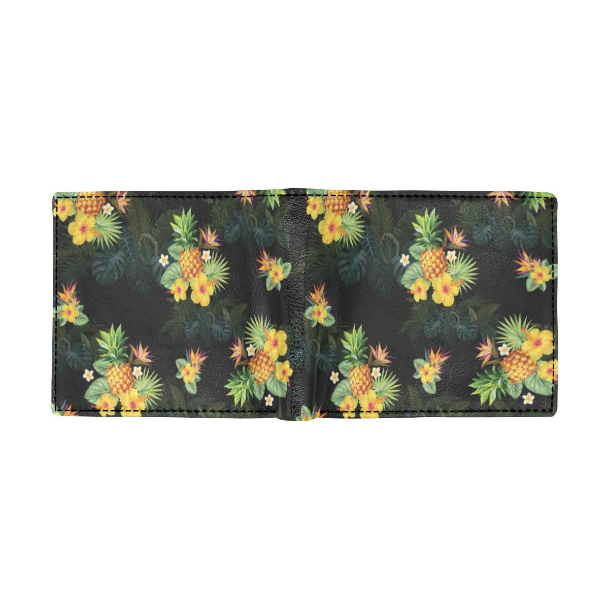 Pineapple Tropical Flower Print Pattern Men's ID Card Wallet