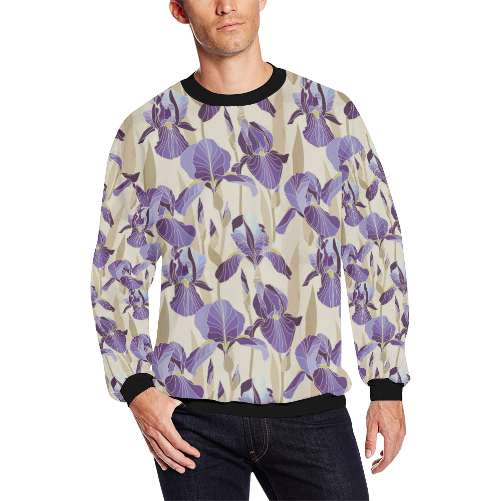 Iris Pattern Print Design IR02 Men Long Sleeve Sweatshirt