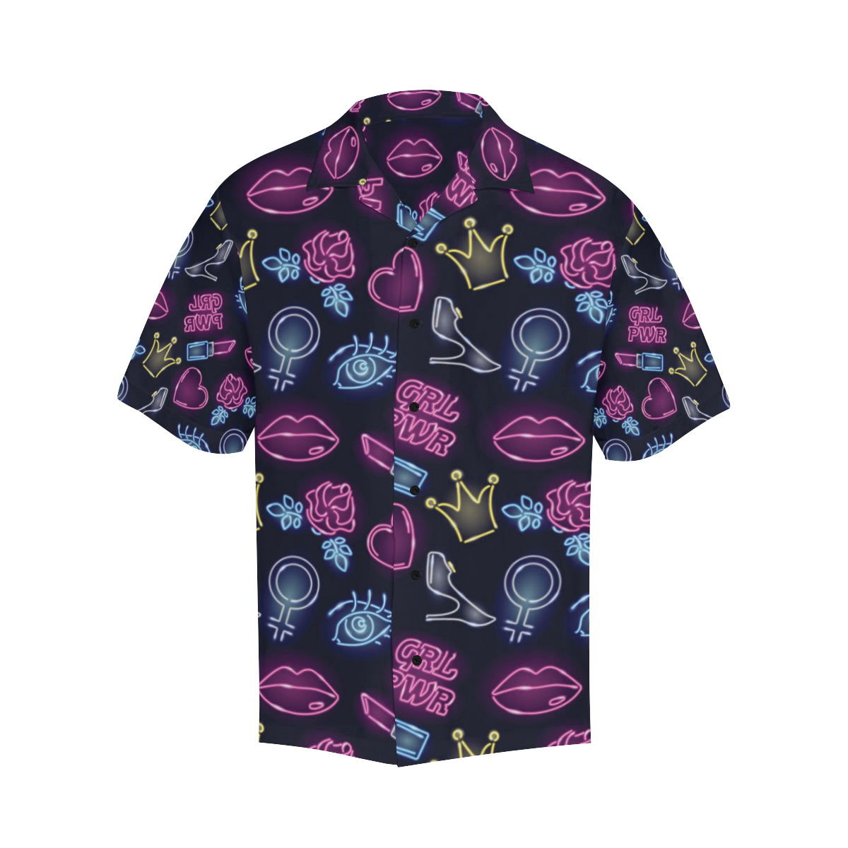Lipstick Neon Pattern Print Design 02 Men's Hawaiian Shirt