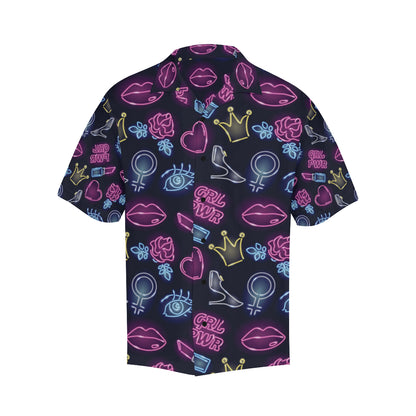 Lipstick Neon Pattern Print Design 02 Men's Hawaiian Shirt