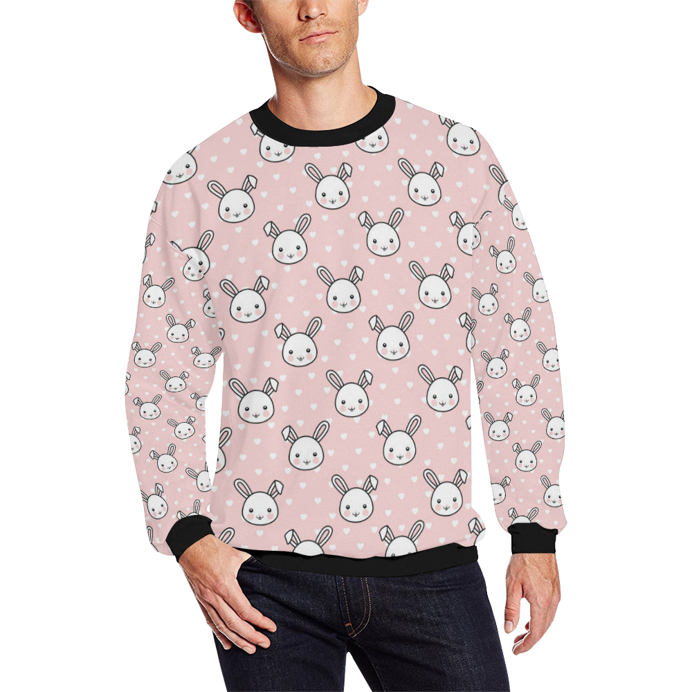 Rabbit Pattern Print Design RB02 Men Long Sleeve Sweatshirt
