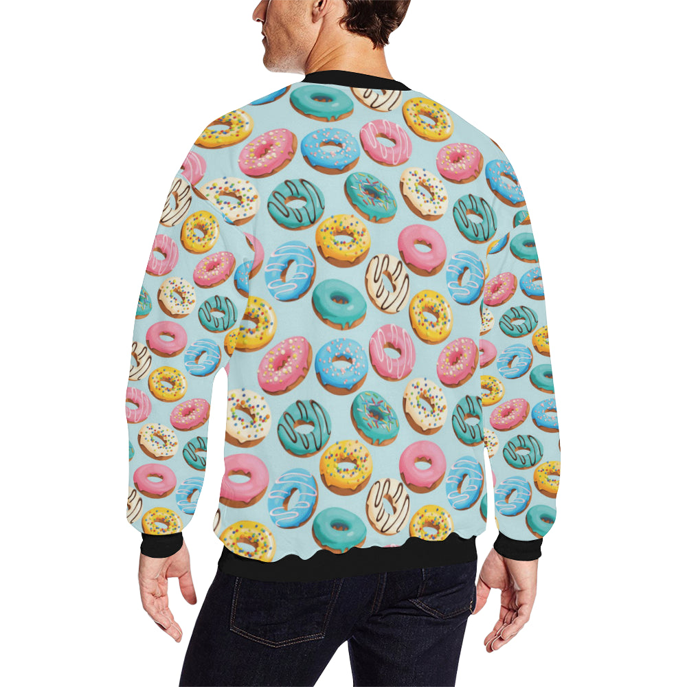 Donut Pattern Print Design DN05 Men Long Sleeve Sweatshirt