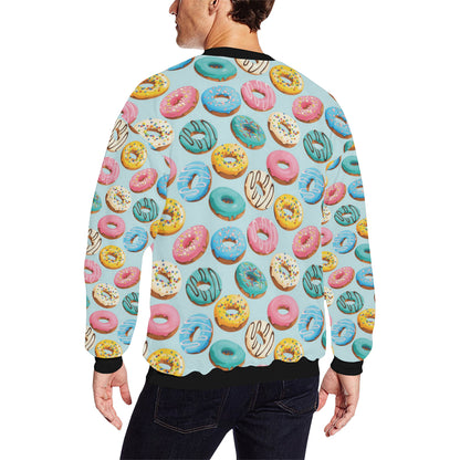 Donut Pattern Print Design DN05 Men Long Sleeve Sweatshirt