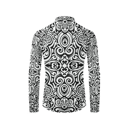 Polynesian Tattoo Pattern Men's Long Sleeve Shirt