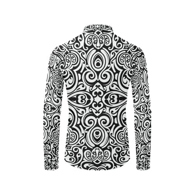 Polynesian Tattoo Pattern Men's Long Sleeve Shirt