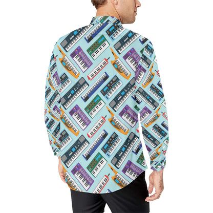 Synthesizer Pattern Print Design 02 Men's Long Sleeve Shirt