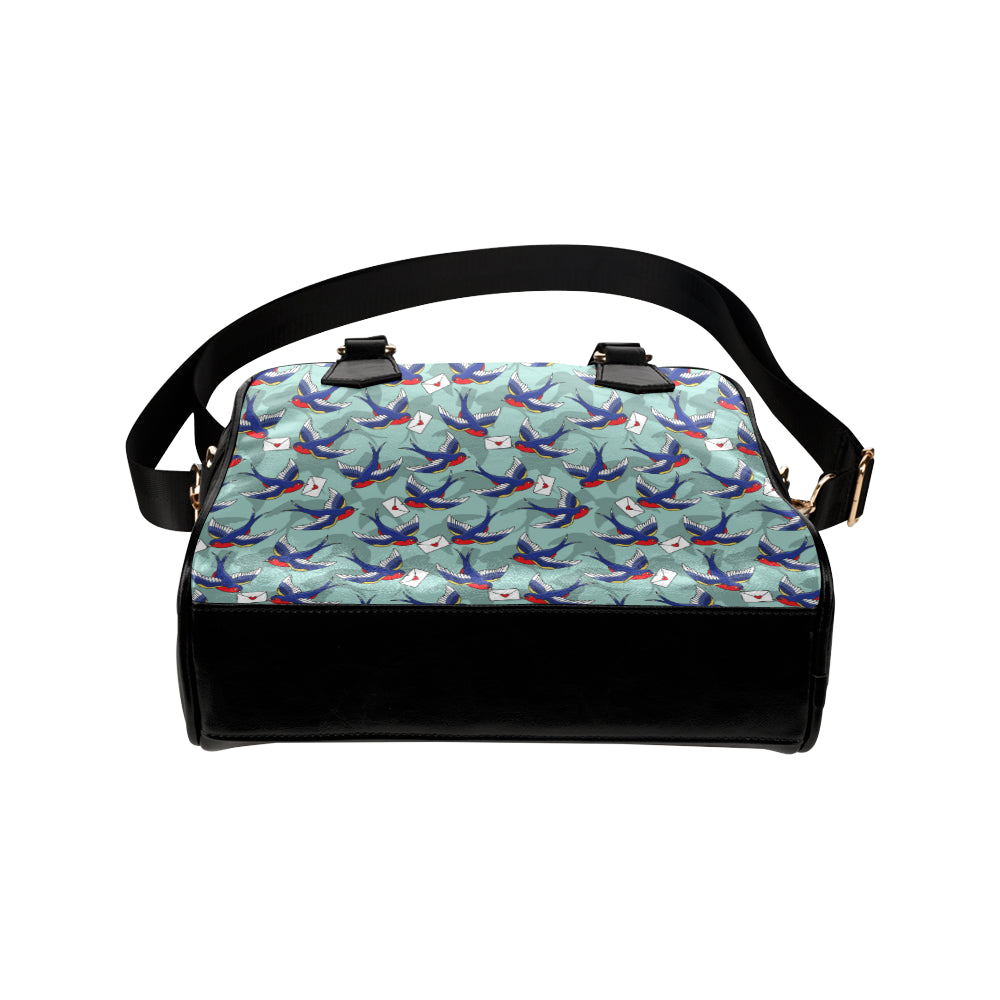 Swallow Bird Pattern Print Design 02 Shoulder Handbag