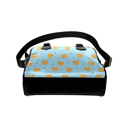 Pomeranians Pattern Print Design A03 Shoulder Handbag